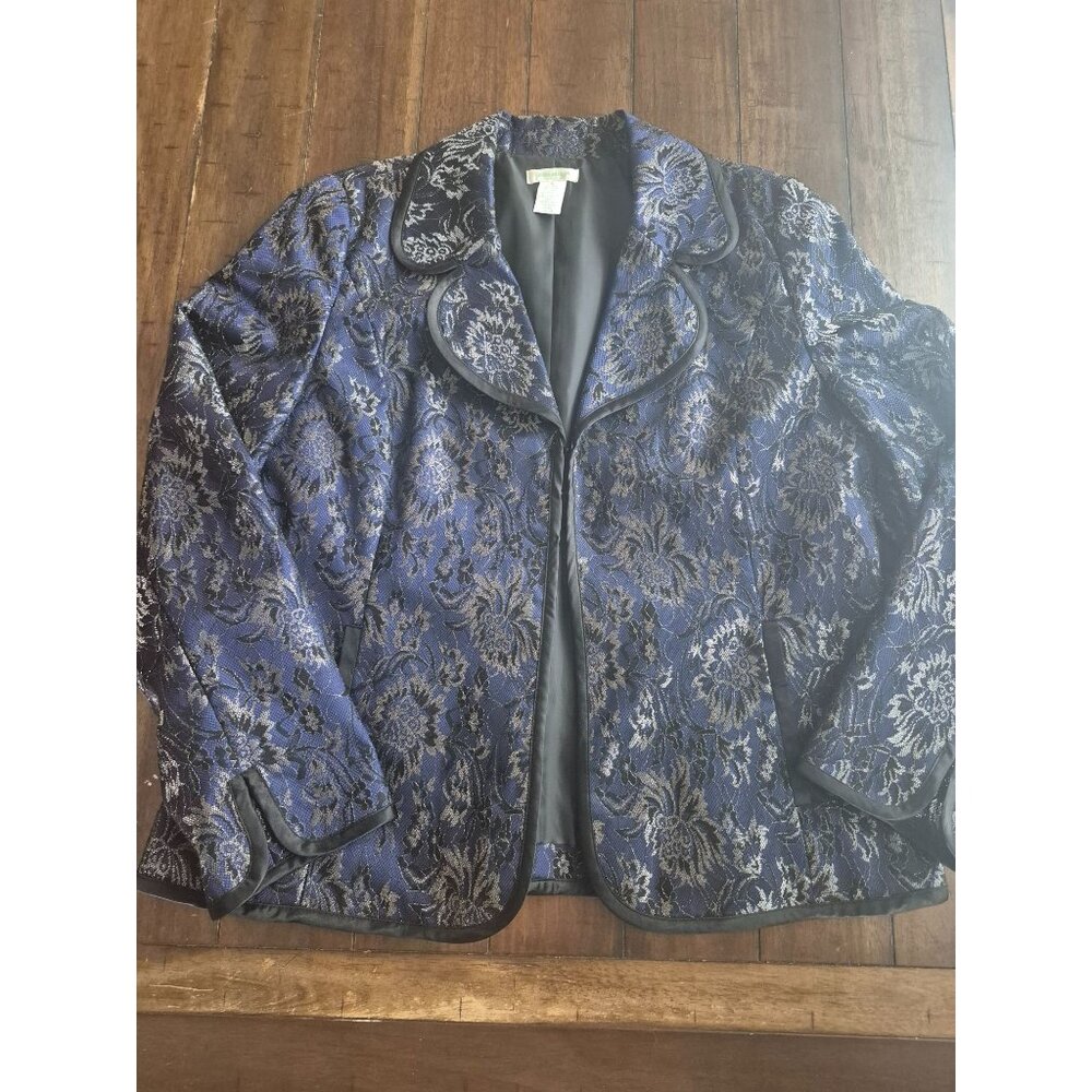 Laura Ashley Floral Brocade Jacket Womens Size M